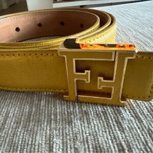 Yellow Fendi Designer Belt for woman